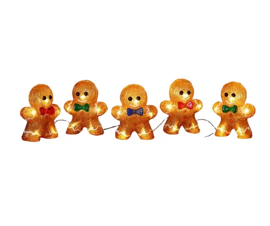Set Of 5 Acrylic Gingerbread Men - image 1