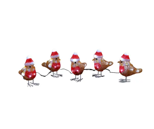 Set Of 5 Acrylic Robins - image 1