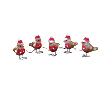 Set Of 5 Acrylic Robins - image 1