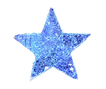 Silver Shimmer Star - Blue Twinkling Led 60cm