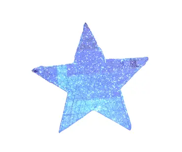 Silver Shimmer Star - Blue Twinkling Led 70cm