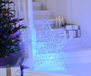 Silver Shimmer Star - Blue Twinkling Led 70cm - image 2