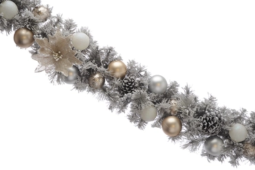 Snow Poinsettia Garland