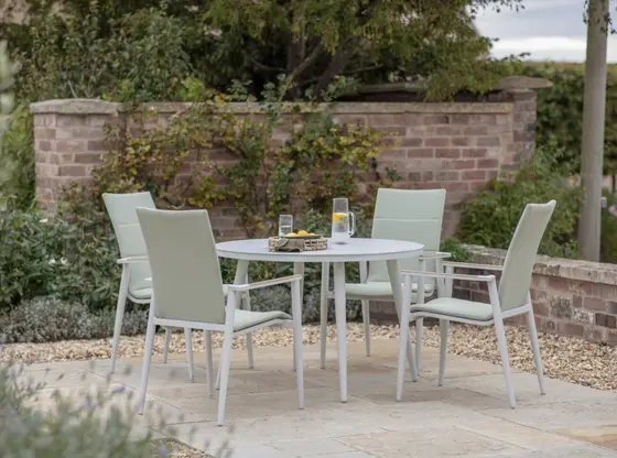 Sofia 4 Seater Round Dining Set - Green - image 2