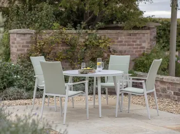 Sofia 4 Seater Round Dining Set - Green - image 2