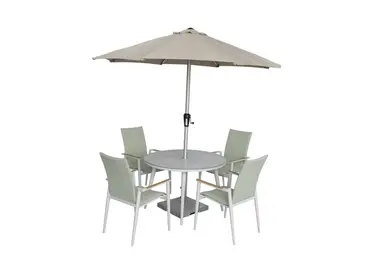 Sofia 4 Seater Round Dining Set - Green
