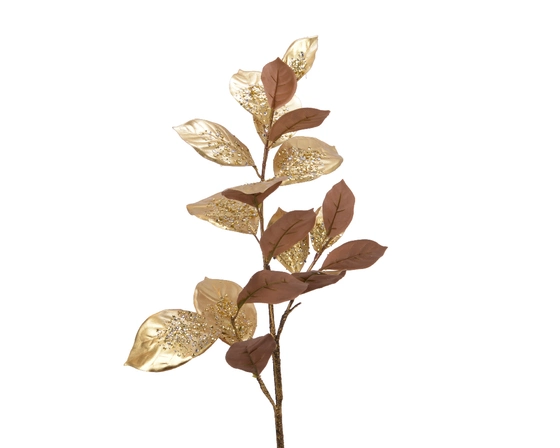 Spray On Stem Polyester Glitter Leaves