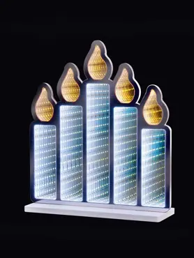 Standing Candlebridge With Flickering Flame Infinity Mirror 40cm - image 4