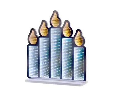 Standing Candlebridge With Flickering Flame Infinity Mirror 40cm