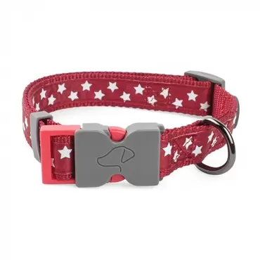 Starry Burgundy Walkabout Dog Collar - Large (43cm-71cm)