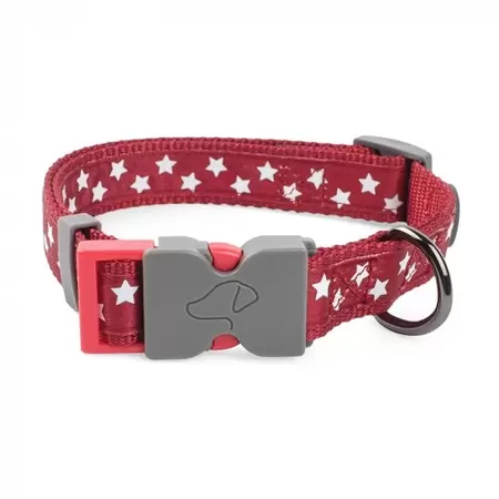 Starry Burgundy Walkabout Dog Collar - XS (20cm-30cm) 