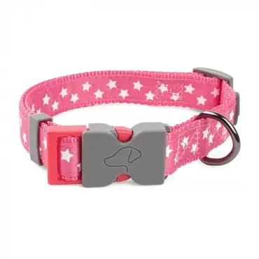 Starry Pink Walkabout Dog Collar - Large (43cm-71cm)