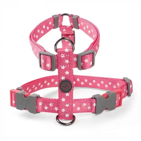 Starry Pink Walkabout Dog Harness - Large (56cm-80cm) 