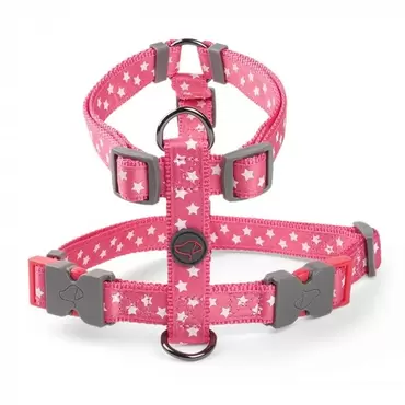 Starry Pink Walkabout Dog Harness - Medium (45cm-66cm)