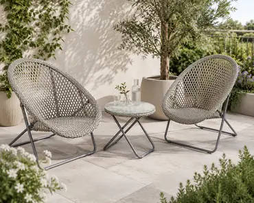 Tobs Rattan Folding Bistro Set Cream - image 2