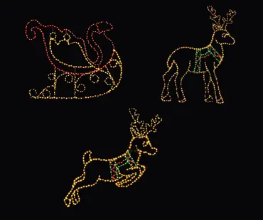 Twinkling Flexibright Sleigh with 2 Reindeer