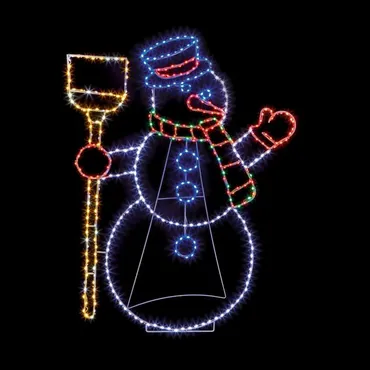 Twinkling Flexibright Snowman with 390 Multi LEDs 1mx79cm