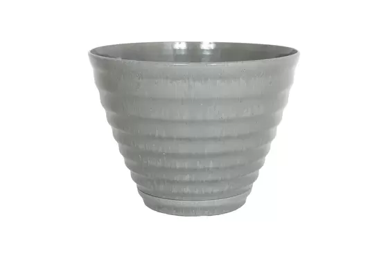 vale planter with saucer grey