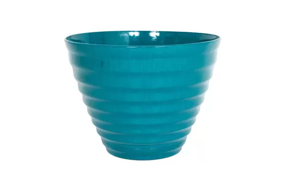 vale planter with saucer teal 