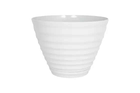 vale planter with saucer white 