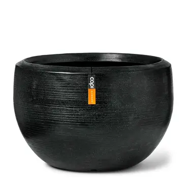 Vase Ball Arc Granite Black 88x60