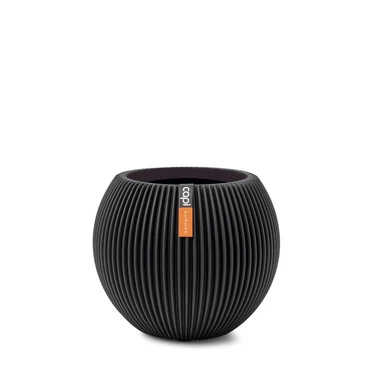 Vase Ball Groove 12x10 Black