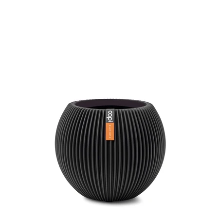 Vase Ball Groove 22x18 Black