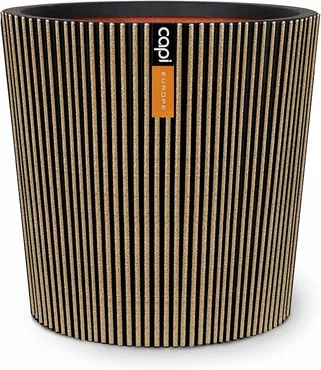 Vase Conical Groove Black Gold 45x41