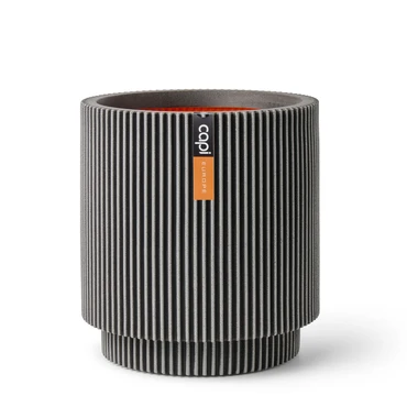 Vase Cylinder Groove Anthracite