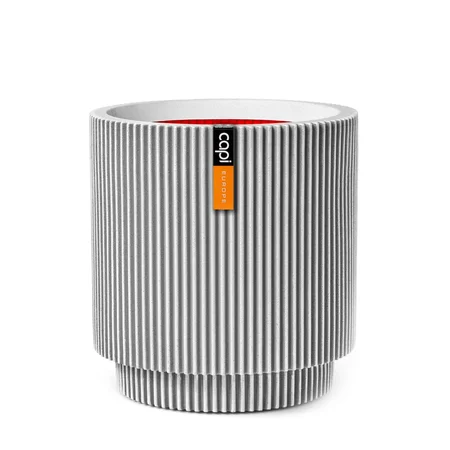 Vase Cylinder Groove Ivory
