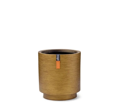 Vase Cylinder Retro 11x12 Gold