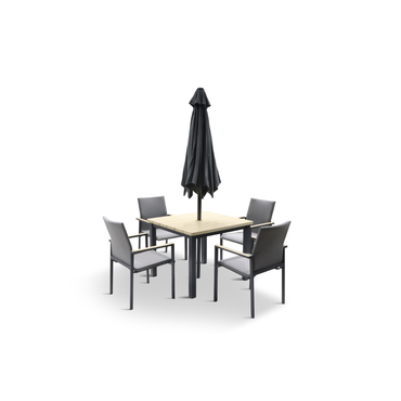 Venice 4 Seat Dining Set with Parasol - image 2