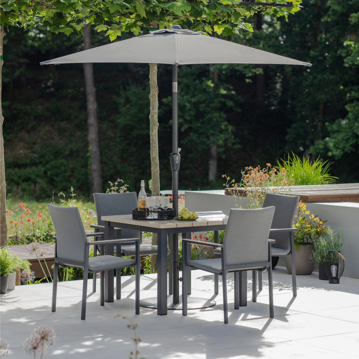 4 seater dining on sale set with parasol