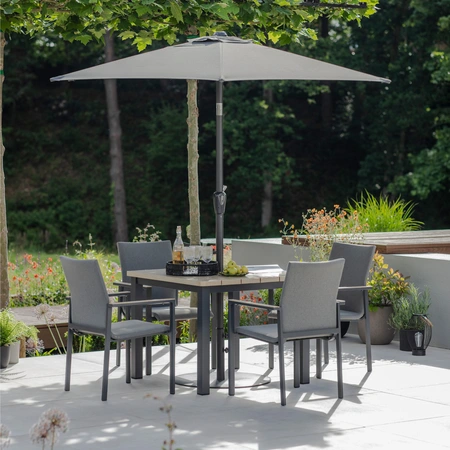Venice 4 Seat Dining Set with Parasol - image 3