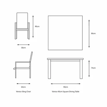 Venice 4 Seat Dining Set with Parasol - image 4