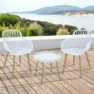 White 3 Piece Bistro Set - image 5
