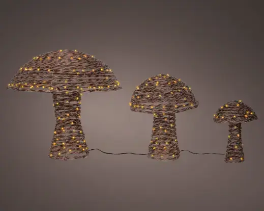 Wicker Mushroom Micro Led 45cm - image 2