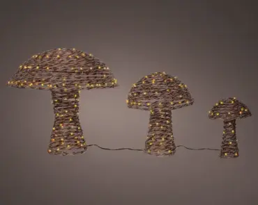 Wicker Mushroom Micro Led 45cm - image 2