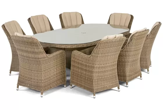 Winchester 8 Seat Oval Dining Set with Venice Chairs