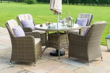 Winchester Venice 4 Seat Dining Set with Parasol - image 3