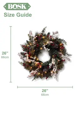 Winter Blush 26" Prelit Wreath - image 14