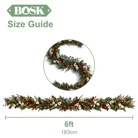 Winter Blush 9ft X 10" Prelit Garland - image 6