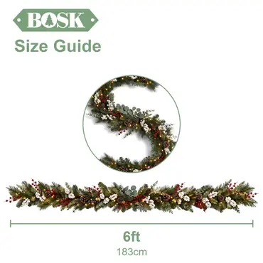 Winter Blush 9ft X 10" Prelit Garland - image 6