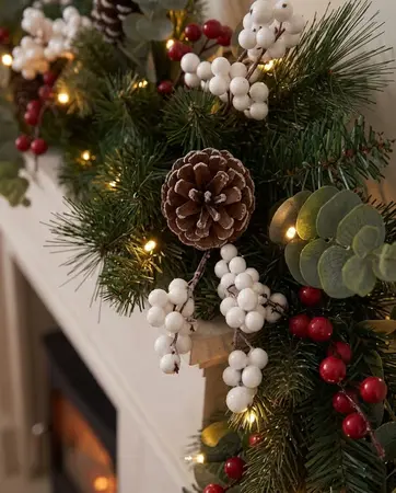 Winter Blush 9ft X 10" Prelit Garland - image 3
