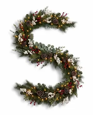 Winter Blush 9ft X 10" Prelit Garland - image 1