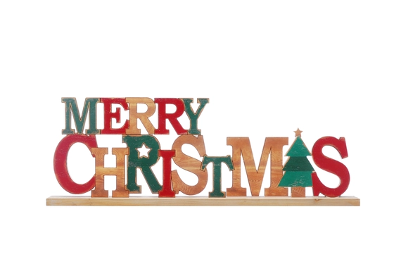 Wooden Merry Christmas Table Top Sign 80cm 