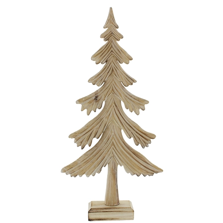 Wooden Natural Washed Carved Tree 33cm