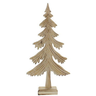 Wooden Natural Washed Carved Tree 33cm