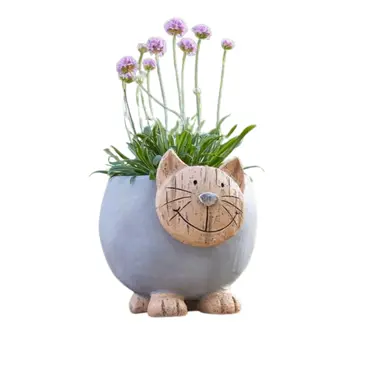 Woodstone Cat Planter - image 2