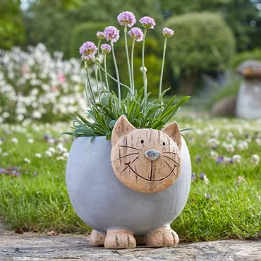 Woodstone Cat Planter - image 2